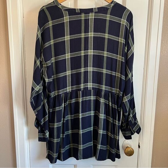 Luxe Essentials Denim Plaid Top - Picture 2 of 5